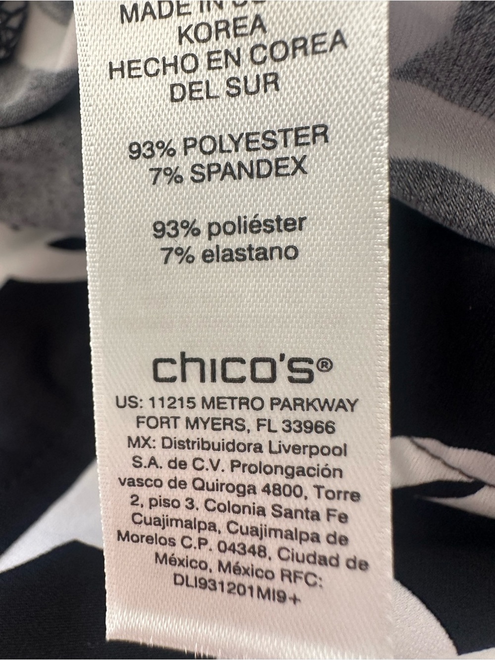 Chico's Black and White Printed Wide-Leg Pants, size XL (3) - Picture 11 of 12